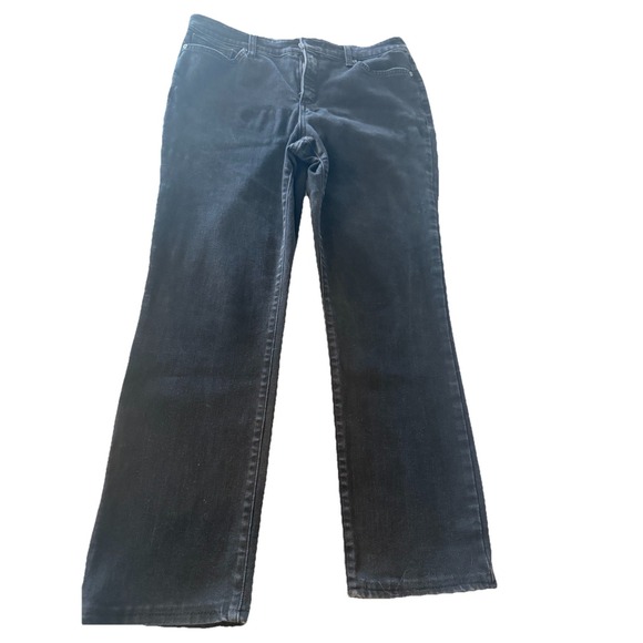 St. John's Bay Straight Leg‎ Women's size 12 Black Denim jeans - Picture 1 of 7